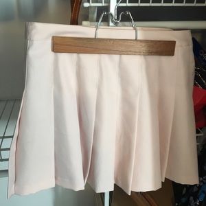 Pleated baby pink mini shirt